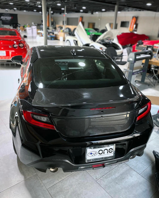 Subaru BRZ ZD8 2022 2023 2024 & Toyota GR86 ZN8 2022 2023 2024 with Aftermarket Parts - EPA1 Style Duckbill Tunk Lid Carbon Fiber / FRP from EPR USA