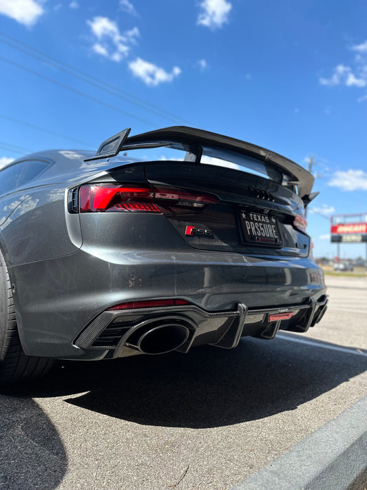Audi RS5 B9 2018 2019 2020 with Aftermarket Parts - Rear Diffuser Pre-preg Carbon Fiber from Karbel Carbon