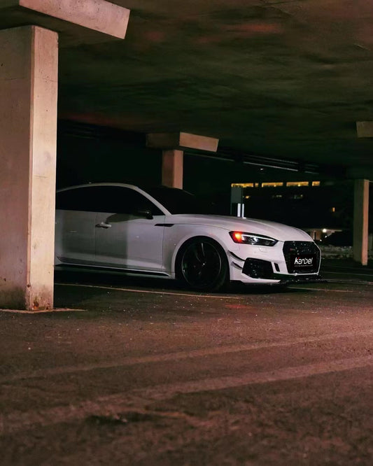 Audi RS5 B9 2018 2019 2020 with Aftermarket Parts - Front Lip Pre-preg Carbon Fiber from Karbel Carbon