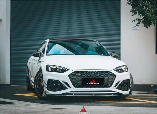 Audi RS5 B9.5 2020 2021 2022 2023 2024 with Aftermarket Parts - AE Style Front Lip Carbon Fiber from ArmorExtend