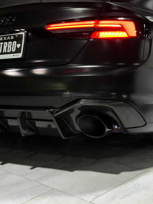 Future Design Carbon Fiber REAR DIFFUSER & REAR CANARDS - "Blaze kit" for Audi RS5 B9 2017-2019 - Performance SpeedShop
