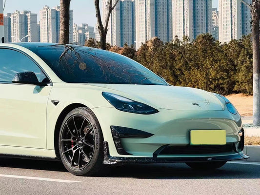 Tesla Model 3/P 2017 2018 2019 2020 2021 2022 2023 with Aftermarket Parts - Upper Valences Pre-preg Carbon Fiber from Karbel Carbon