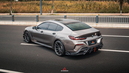 BMW 8 Series M850i 840i (With M-Package Bumper) G14 G15 G16 2018 2019 2020 2021 2022 2023 2024 with Aftermarket Parts - AE Rear Diffuser & Canards Carbon Fiber from ArmorExtend