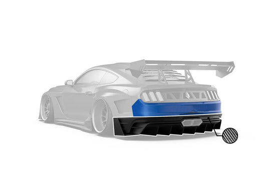 Robot Craftsman DAWN & DUSK Rear Bumper & Diffuser for Ford Mustang V6 GT March1 S550.1/550.2 Carbon Fiber/FRP