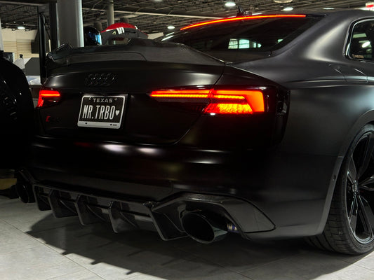 Future Design Carbon Fiber REAR DIFFUSER & REAR CANARDS - "Blaze kit" for Audi RS5 B9 2017-2019 - Performance SpeedShop