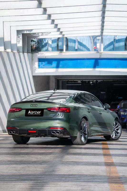 Karbel Carbon V1 Rear Lip Spoiler for Audi RS5 S5 A5 B9 B9.5 2017-Early 2025 Sedan Sportback Dry Pre-preg Carbon Fiber
