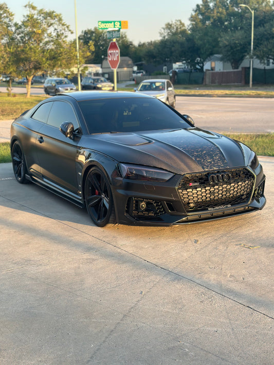 Audi RS5 S5 A5 B9 B9.5 2017 2018 2019 2020 2021 2022 2023 2024 with Aftermarket Parts - AE Style Hood Bonnet Carbon Fiber from ArmorExtend