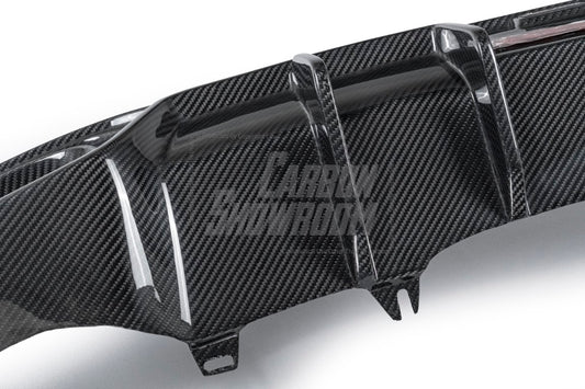 Audi S5 A5 S-line (with s-line bumper) B9.5 2020 2021 2022 2023 2024 with Aftermarket Parts - V2 Style Rear Diffuser & Canards Pre-preg Carbon Fiber from TAKD Carbon