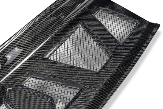 Ford Mustang Ecoboost V6 GT March1 Bullitt S550.1 S550.2 2015 2016 2017 2018 2019 2020 2021 2022 2023 with Aftermarket Parts - "DAWN & DUSK" Trunk Deck Lid Back Cover with Wooden Boat Badge Carbon Fiber / FRP from Robot Craftsman