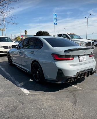 BMW 3 Series 330i M340i G20 G21 LCI 2023 2024 (fitment for 330i requires M-Sport package bumper) with Aftermarket Parts - Rear Diffuser Pre-preg Carbon Fiber / FRP from CMST Tuning