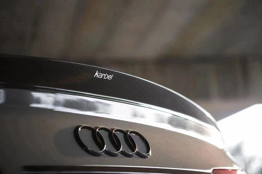 Audi S4 A4 B9 / B9.5 2017 2018 2019 2020 2021 2022 2023 2024 with Aftermarket Parts - Rear Spoiler Pre-preg Carbon Fiber from Karbel Carbon
