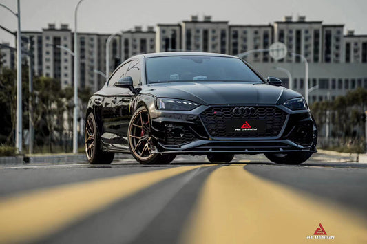 Audi RS5 B9.5 2020 2021 2022 2023 2024 with Aftermarket Parts - AE Style Front Lip Carbon Fiber from ArmorExtend