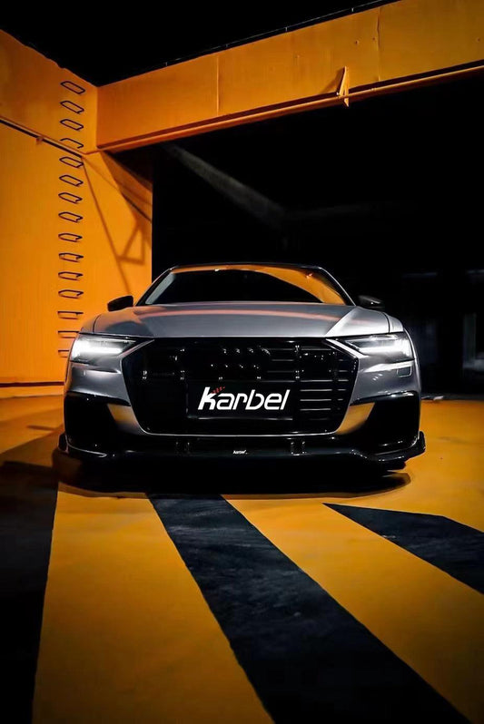 Audi A6 Allroad C8 2020-ON with Aftermarket Parts - V1 Front Lip Pre-preg Carbon Fiber from Karbel Carbon