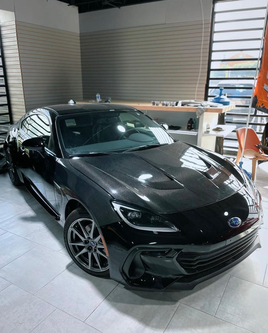 Toyota GR86 ZN8 2022 2023 2024 & Subaru BRZ ZD8 2022 2023 2024 with Aftermarket Parts - "SHINING" Hood Bonnet Carbon Fiber / FRP from Robot Craftsman