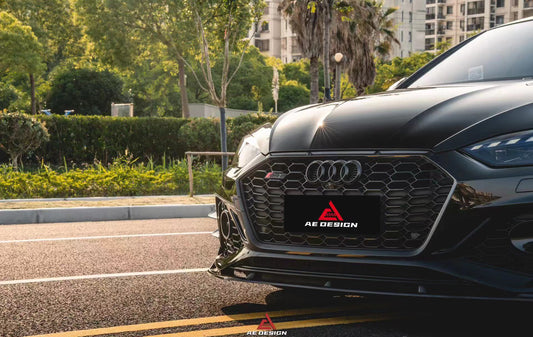Audi RS5 B9.5 2020 2021 2022 2023 2024 with Aftermarket Parts - AE Style Front Lip Carbon Fiber from ArmorExtend
