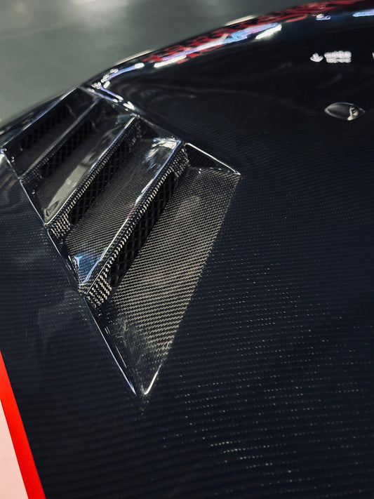 MINI Cooper JCW (John Cooper Works) F56 & Cooper (All Models) LCI 2022 2023 2024 with Aftermarket Parts - AE Style Hood Carbon Fiber from ArmorExtend