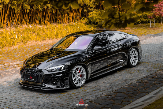Audi RS5 B9.5 2020 2021 2022 2023 2024 with Aftermarket Parts - AE Style Front Lip Carbon Fiber from ArmorExtend