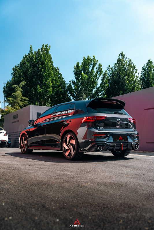 Volkswagen GTI & R-line MK8 2020 2021 2022 2023 2024 with Aftermarket Parts - AE Style Rear Roof Spoiler Carbon Fiber from ArmorExtend