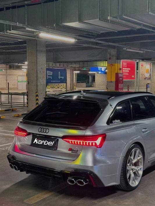 Audi A6 Allroad C8 2020-ON with Aftermarket Parts - V1 Style Rear Roof Spoiler Pre-preg Carbon Fiber from Karbel Carbon