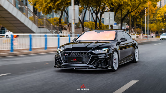 Audi RS5 B9.5 2020 2021 2022 2023 2024 with Aftermarket Parts - AE Style Front Lip Carbon Fiber from ArmorExtend