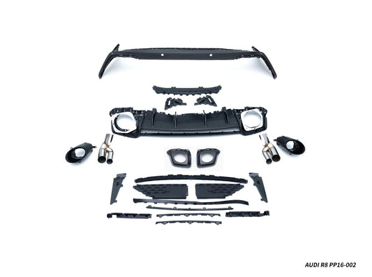 Audi R8 Gen 2 2016 2017 2018 2019 2020 2021 2022 2023 with Aftermarket Parts - Facelift Rear Bumper PP from Aero Republic