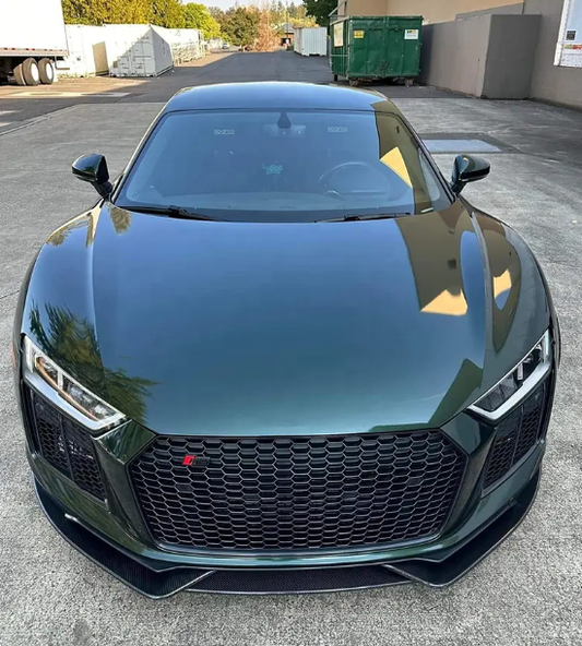 Audi R8 Gen 2 Pre-Facelift 2017 2018 2019 with Aftermarket Parts - Front Lip Carbon Fiber from Aero Republic