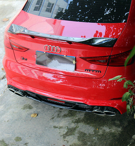 Audi RS3 S3 A3 8V/8.5V 2014 2015 2016 2017 2018 2019 2020 with Aftermarket Parts - Rear Spoiler Carbon Fiber from Aero Republic