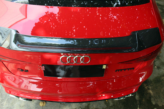 Audi RS3 S3 A3 8V/8.5V 2014 2015 2016 2017 2018 2019 2020 with Aftermarket Parts - Rear Spoiler Carbon Fiber from Aero Republic