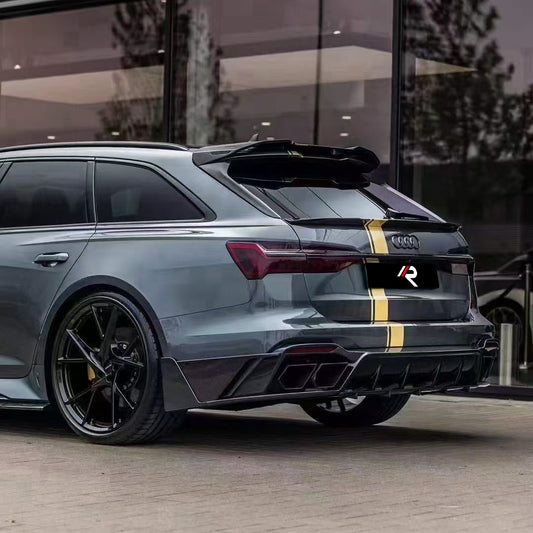 Audi RS6 C8 2020-ON with Aftermarket Parts - M Style Rear Lip Spoiler Carbon Fiber / FRP from Aero Republic