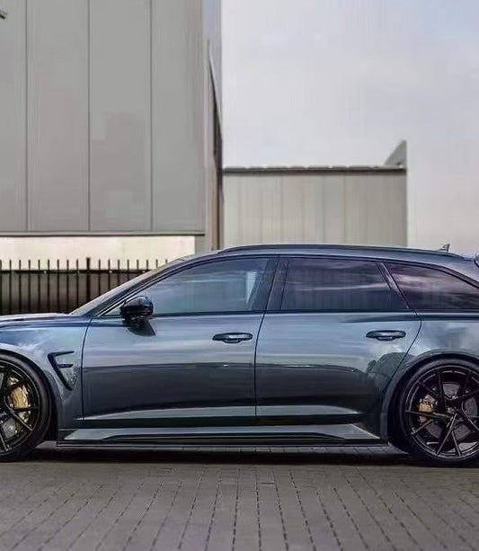 Audi RS6 C8 & 2020-ON with Aftermarket Parts - M Style Side Skirts Pre-preg Carbon Fiber / FRP from Aero Republic