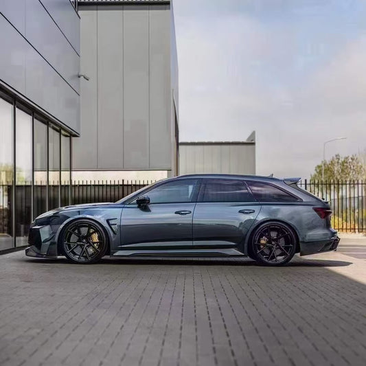 Audi RS6 C8 & 2020-ON with Aftermarket Parts - M Style Side Skirts Pre-preg Carbon Fiber / FRP from Aero Republic