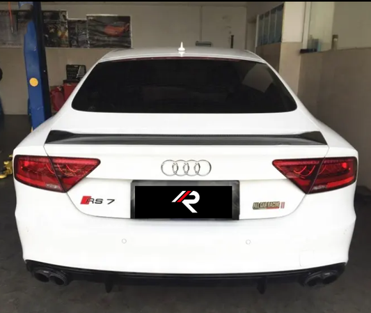 Audi RS7 S7 A7 C8 2010 2011 2012 2013 2014 2015 2016 2017 2018 with Aftermarket Parts - KZ Style Rear Spoiler Carbon Fiber from Aero Republic