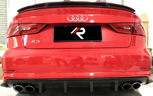 Audi S3 A3 8V 2014 2015 2016 with Aftermarket Parts - Rear Diffuser Carbon Fiber from Aero Republic