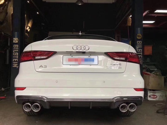 Audi S3 A3 S bumper (with S bumper) 8.5V 2017 2018 2019 2020 with Aftermarket Parts - Rear Diffuser Carbon Fiber from Aero Republic
