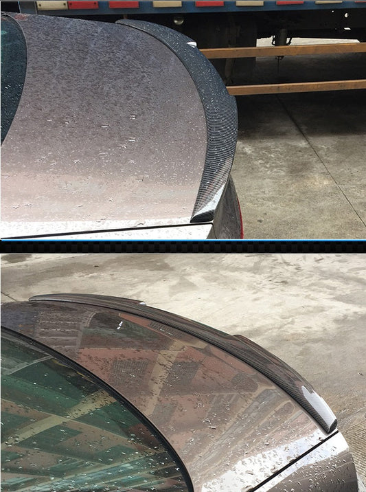 Audi S4 A4 B8 B8.5 Sedan 2009 2010 2011 2012 2013 2014 2015 2016 with Aftermarket Parts - M4 Style Rear Lip Spoiler Carbon Fiber from Aero Republic