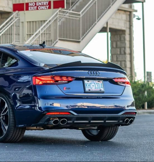 Audi RS5 S5 A5 B8 B8.5 Sportback Sedan 2008 2009 2010 2011 2012 2013 2014 2015 2016 with Aftermarket Parts - PSM Style Rear Lip Spoiler Carbon Fiber from Aero Republic