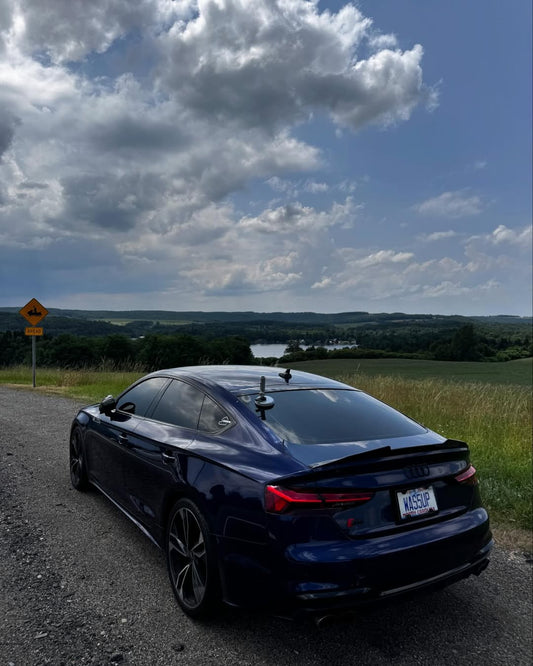 Audi RS5 S5 A5 B8 B8.5 Sportback Sedan 2008 2009 2010 2011 2012 2013 2014 2015 2016 with Aftermarket Parts - PSM Style Rear Lip Spoiler Carbon Fiber from Aero Republic