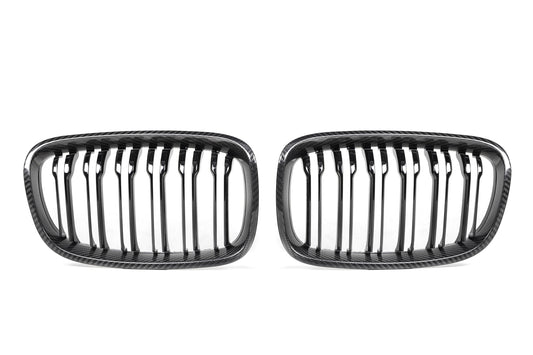 BMW 1 Series 135i 125i 118i 116i 114i 125d 120d 118d 116d 114d F20 Pre-LCI 2012 2013 2014 with Aftermarket Parts - Dual Slat Front Kidney Grill Pre-preg Carbon Fiber from Aero Republic