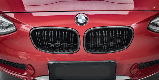 BMW 1 Series 135i 125i 118i 116i 114i 125d 120d 118d 116d 114d F20 Pre-LCI 2012 2013 2014 with Aftermarket Parts - Dual Slat Front Kidney Grill Pre-preg Carbon Fiber from Aero Republic