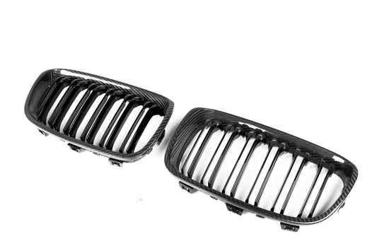 BMW 1 Series 135i 125i 118i 116i 114i 125d 120d 118d 116d 114d F20 Pre-LCI 2012 2013 2014 with Aftermarket Parts - Dual Slat Front Kidney Grill Pre-preg Carbon Fiber from Aero Republic