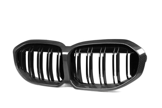 BMW 1 Series M135i xDrive 128ti 120i 118i 116i 120d 118d 116d F40 2020 2021 2022 2023 2024 with Aftermarket Parts - Dual Slat Front Kidney Grill Pre-preg Carbon Fiber from Aero Republic