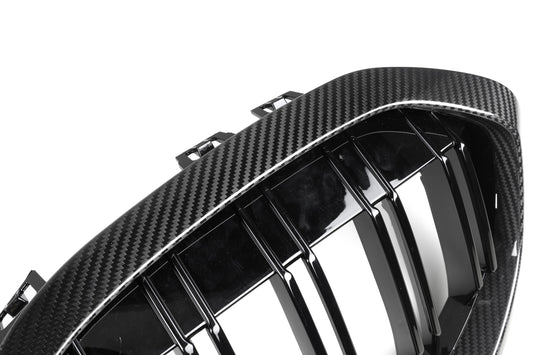 BMW 1 Series M135i xDrive 128ti 120i 118i 116i 120d 118d 116d F40 2020 2021 2022 2023 2024 with Aftermarket Parts - Dual Slat Front Kidney Grill Pre-preg Carbon Fiber from Aero Republic