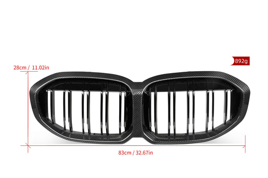 BMW 1 Series M135i xDrive 128ti 120i 118i 116i 120d 118d 116d F40 2020 2021 2022 2023 2024 with Aftermarket Parts - Dual Slat Front Kidney Grill Pre-preg Carbon Fiber from Aero Republic