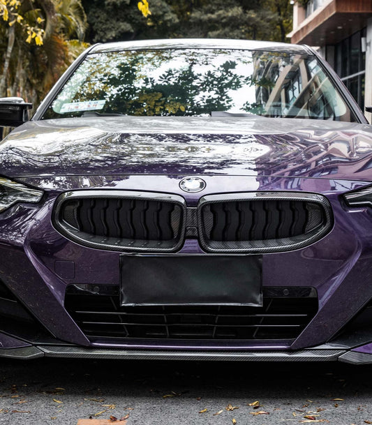 BMW 2 Series M240 230 G42 2022 2023 2024 with Aftermarket Parts - OE Style Front Grill Frame Pre-preg Carbon Fiber from Aero Republic