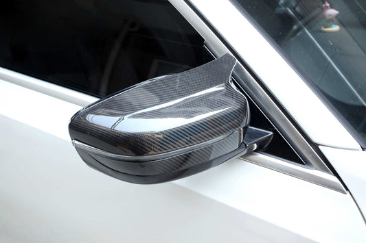 BMW 2 Series 230 G42 2022-ON (Left Hand Drive Only) with Aftermarket Parts - F9X Style / LHD Replacement Mirror Caps Dry Pre-preg Carbon Fiber from Aero Republic