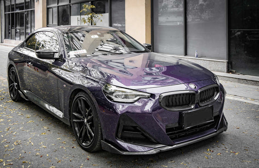 BMW 2 Series M240 230 (with M-Package bumper only, does not fit base bumper) G42 2022 2023 2024 with Aftermarket Parts - MP Style Rear Side Diffuser Pre-preg Carbon Fiber from Aero Republic
