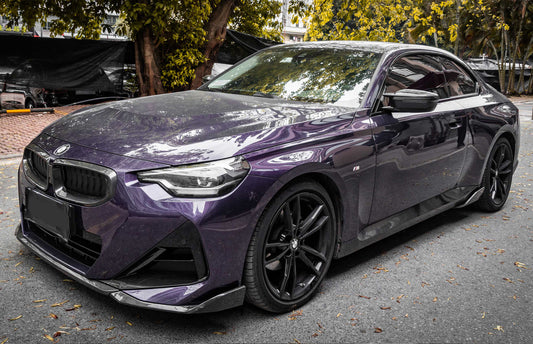 BMW 2 Series M240 230 (with M-Package bumper only, does not fit base bumper) G42 2022 2023 2024 with Aftermarket Parts - MP Style Rear Side Diffuser Pre-preg Carbon Fiber from Aero Republic