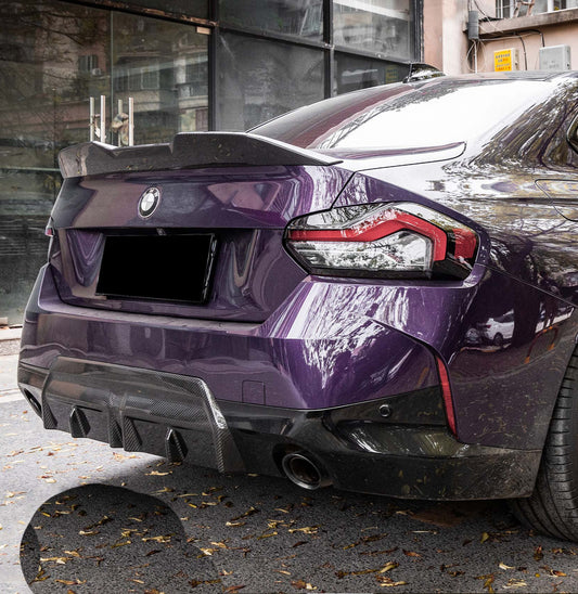 BMW 2 Series M240 230 G42 2022-ON & 2 Series M240i 230i (with M-package bumper, does not fit base model) G42 2022-ON with Aftermarket Parts - MP Style & M240 Conversion Rear Diffuser & Set Pre-preg Carbon Fiber / PP from Aero Republic