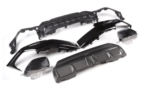 BMW 2 Series M240 230 G42 2022-ON & 2 Series M240i 230i (with M-package bumper, does not fit base model) G42 2022-ON with Aftermarket Parts - MP Style & M240 Conversion Rear Diffuser & Set Pre-preg Carbon Fiber / PP from Aero Republic