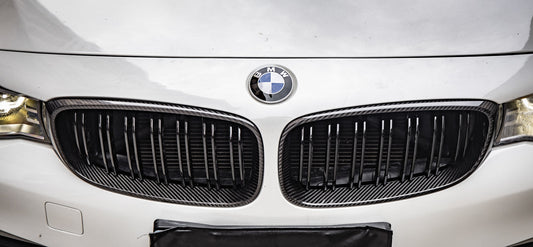 BMW 3 Series GT Gran Turismo 328i 335i F34 2012 2013 2014 2015 2016 2017 2018 2019 with Aftermarket Parts - Dual Slat Front Kidney Grill Pre-preg Carbon Fiber from Aero Republic